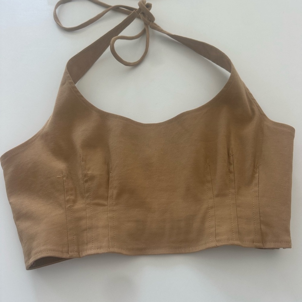Brown Halter Crop Top